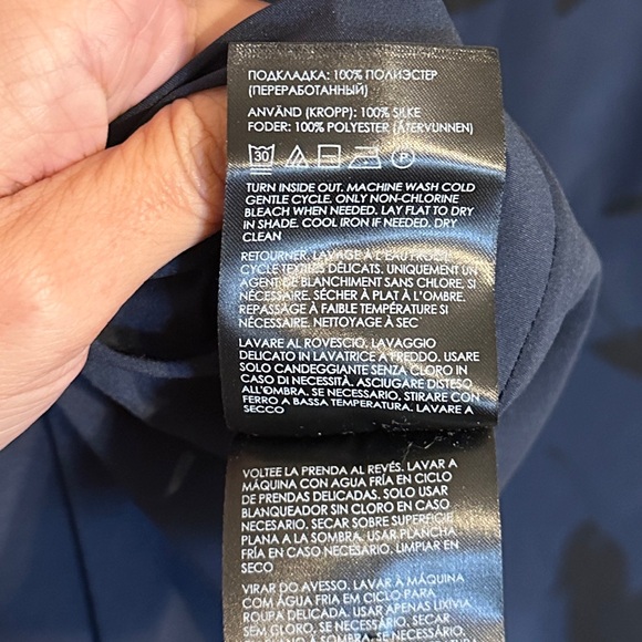 Club Monaco Leaf Patterned V-Neck Cap Sleeve Maxi Dress, Dark Blue/Black, 0 - Picture 9 of 10